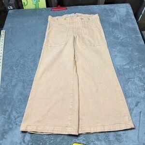 Anthropologie Pilcro The Kit Cropped Sailor  Wide Leg‎ Pants In Orange Size 30